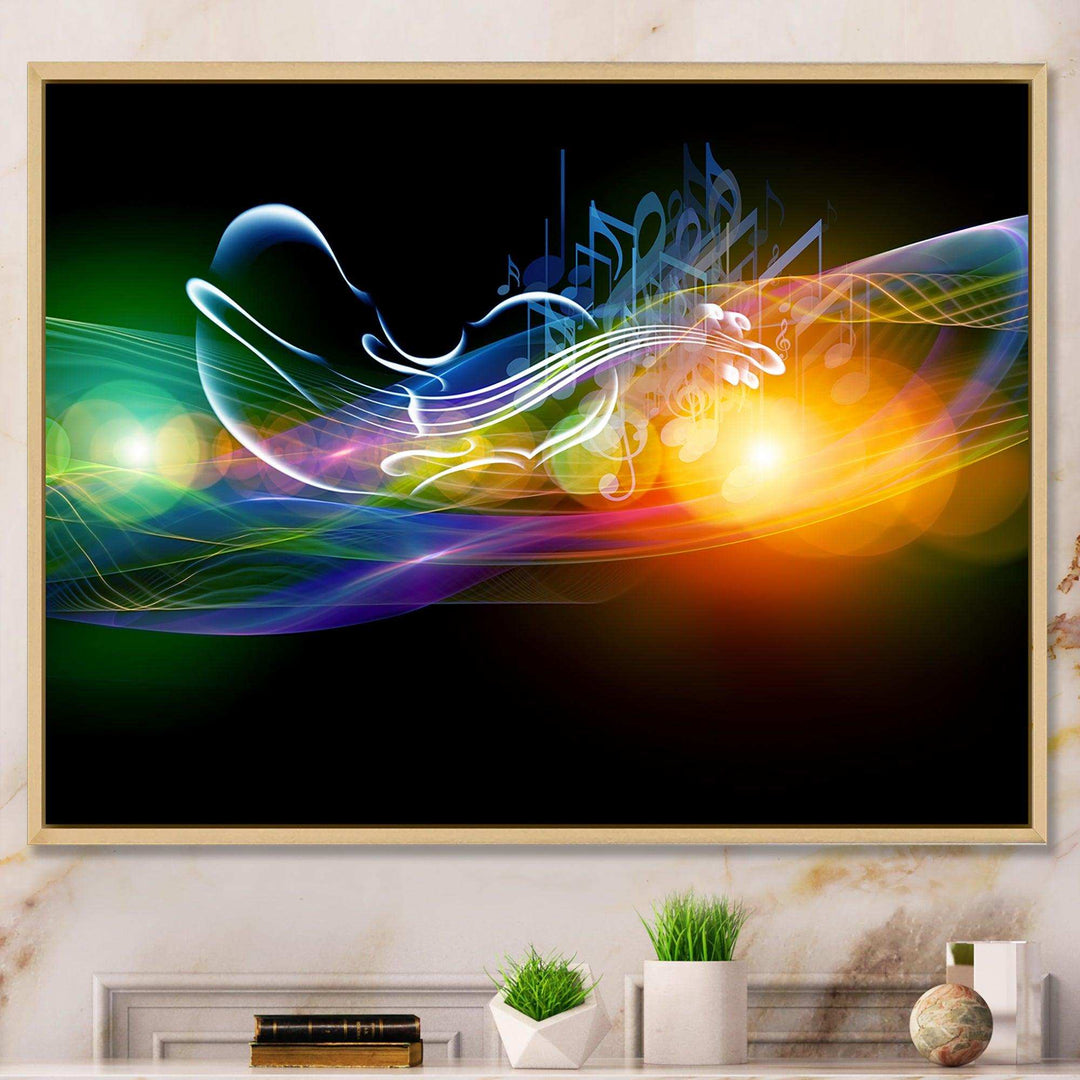 Waves of Music Fractal Design - Modern Living Room Wall Decor