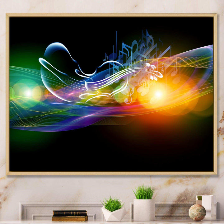Waves of Music Fractal Design - Modern Living Room Wall Decor