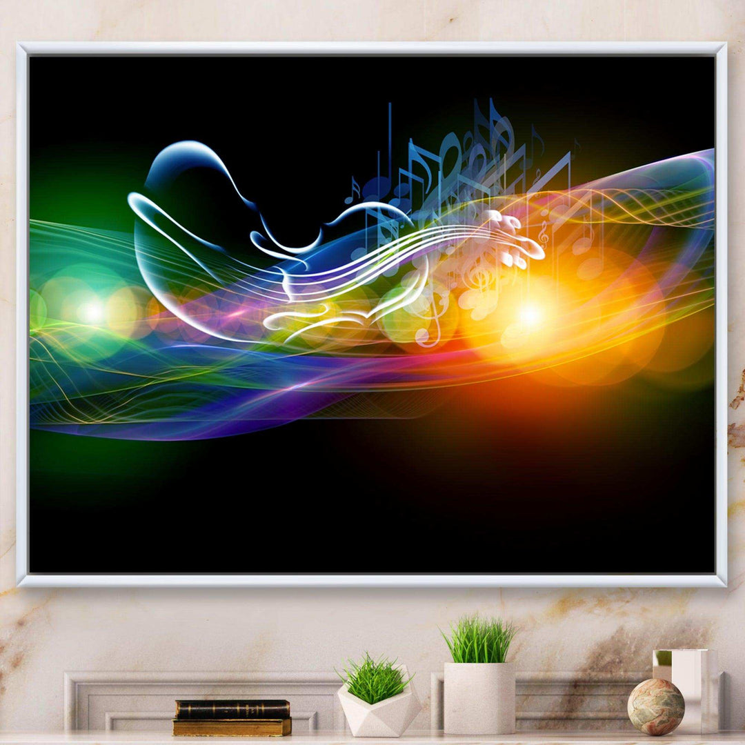 Waves of Music Fractal Design - Modern Living Room Wall Decor