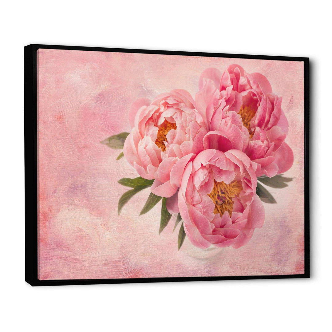 Peony Flowers in Vase on Pink