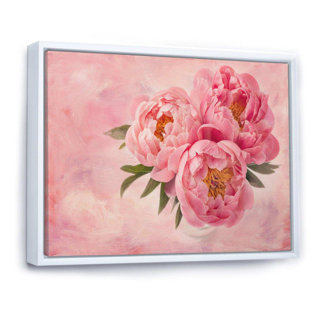 Peony Flowers in Vase on Pink