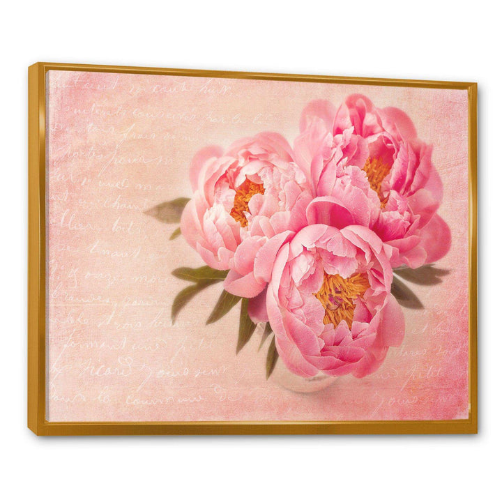 Peony Flowers against Scribbled Back
