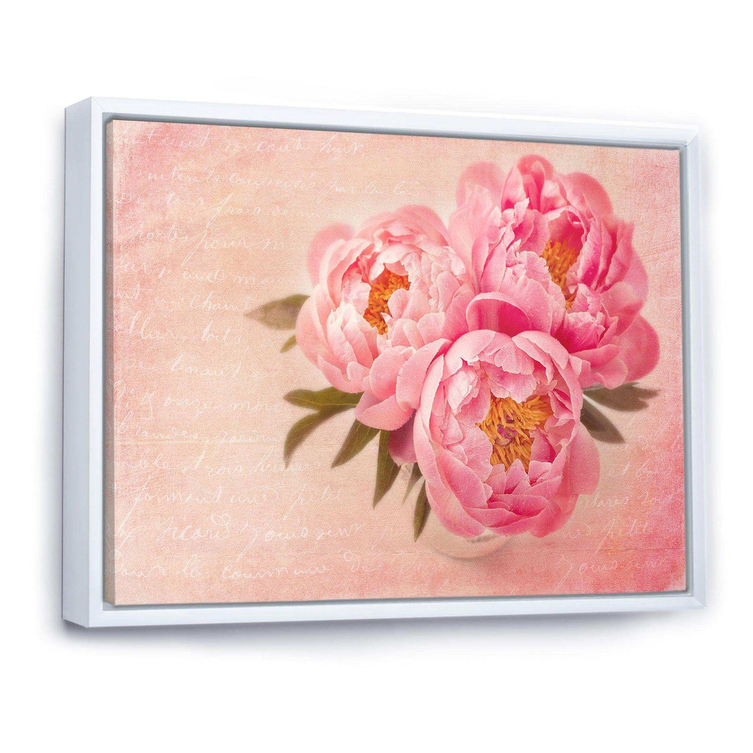 Peony Flowers against Scribbled Back