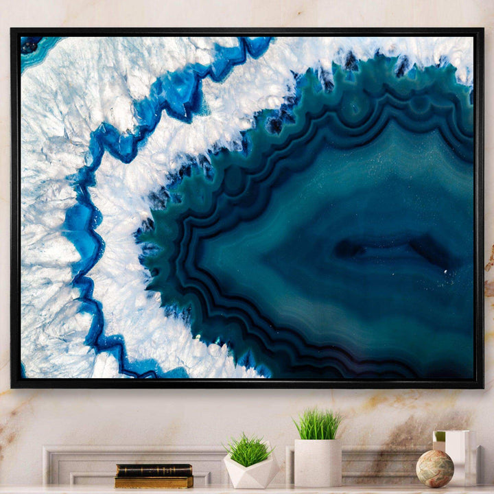 Blue Brazilian Geode - Modern Bedroom Wall Art