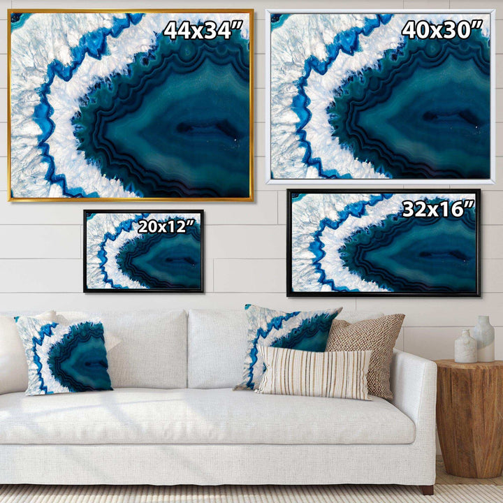 Blue Brazilian Geode - Modern Bedroom Wall Art