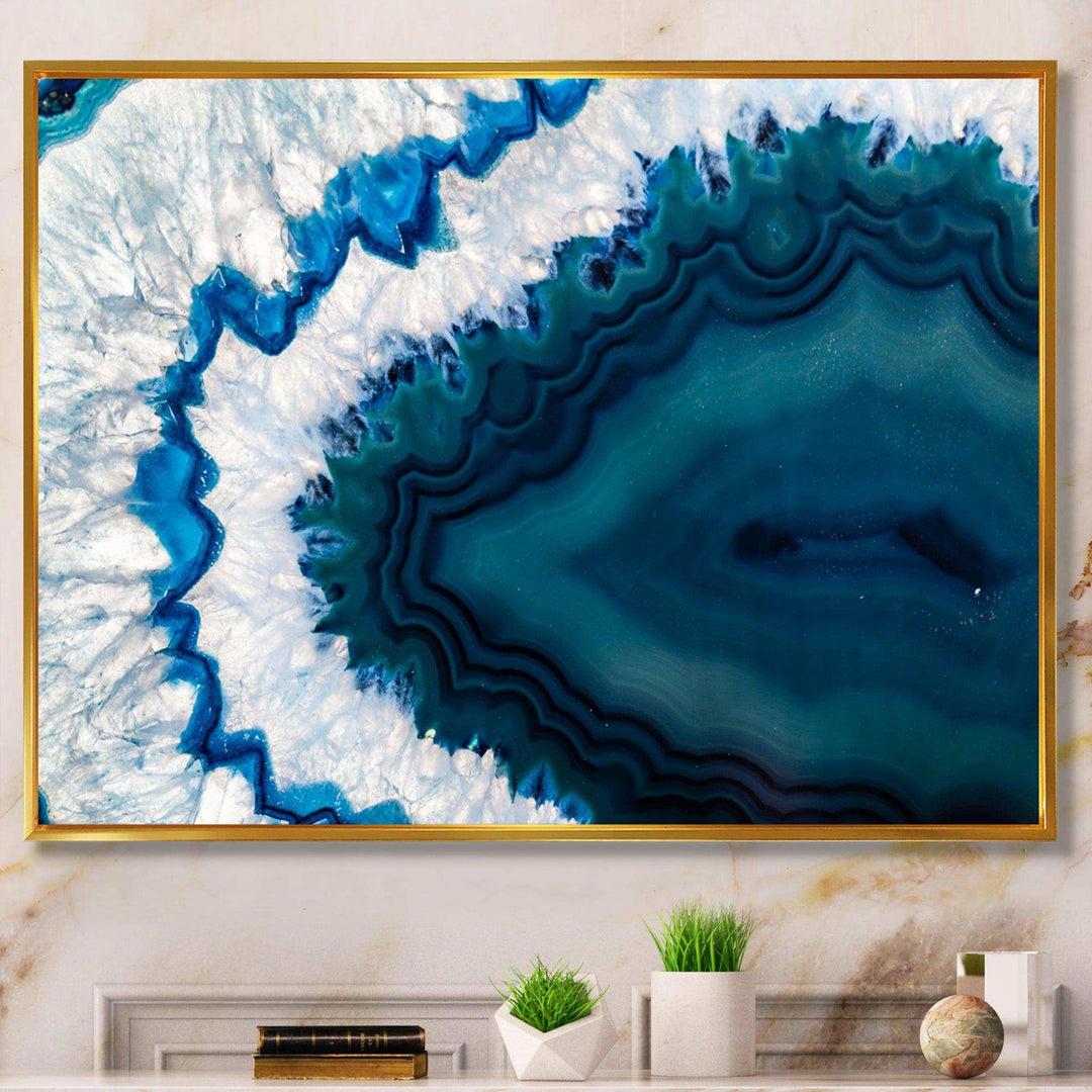 Blue Brazilian Geode - Modern Bedroom Wall Art