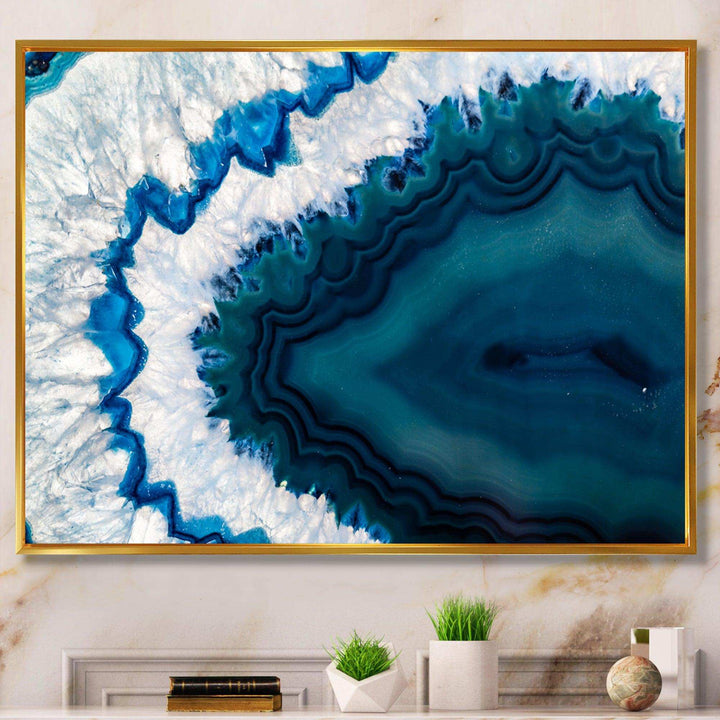 Blue Brazilian Geode - Modern Bedroom Wall Art