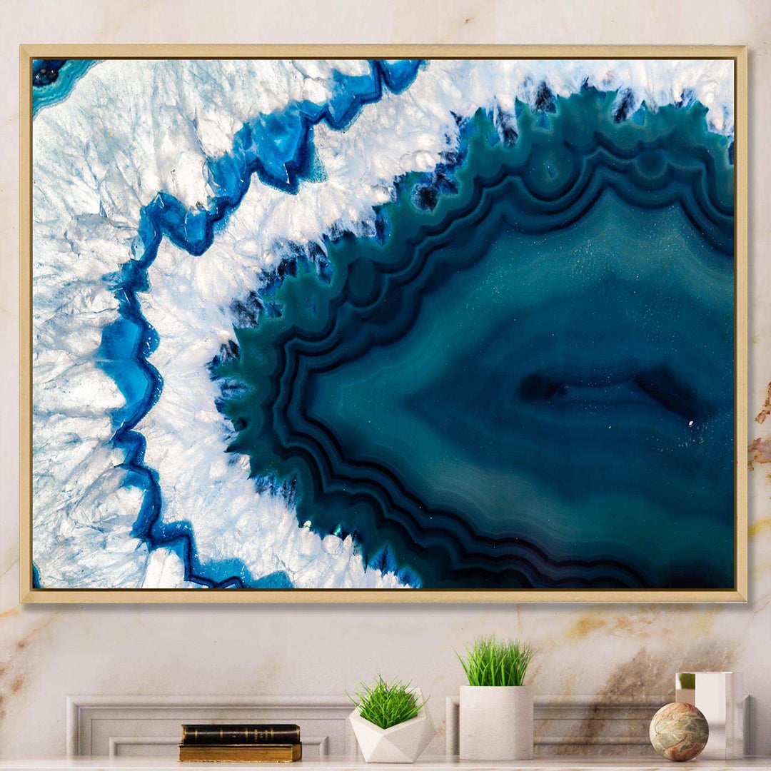 Blue Brazilian Geode - Modern Bedroom Wall Art