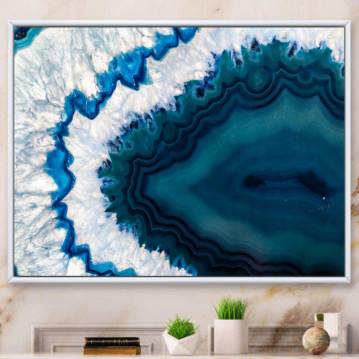 Blue Brazilian Geode - Modern Bedroom Wall Art