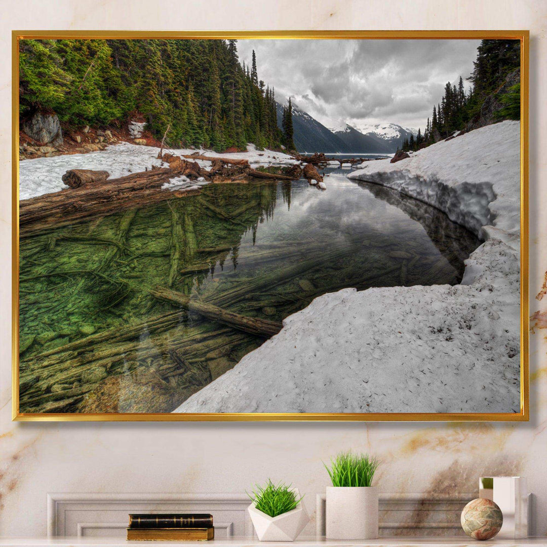 Crystal Clear Lake with Pine Trees