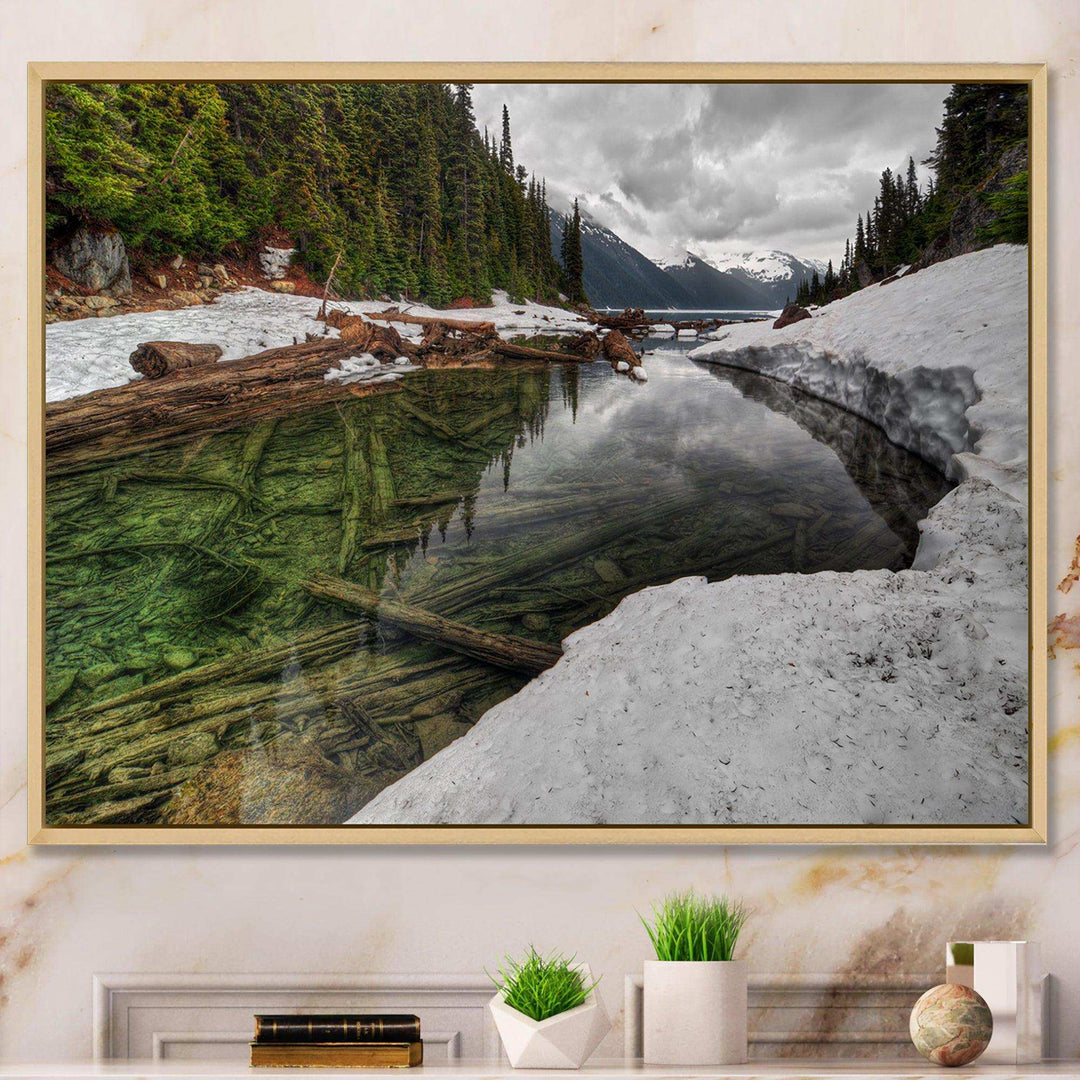 Crystal Clear Lake with Pine Trees