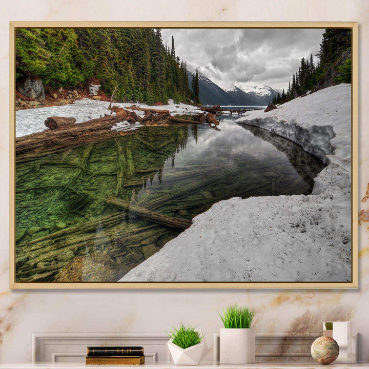 Crystal Clear Lake with Pine Trees