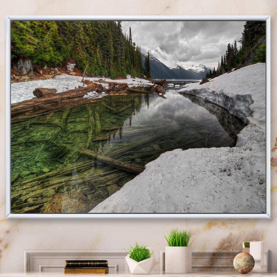 Crystal Clear Lake with Pine Trees