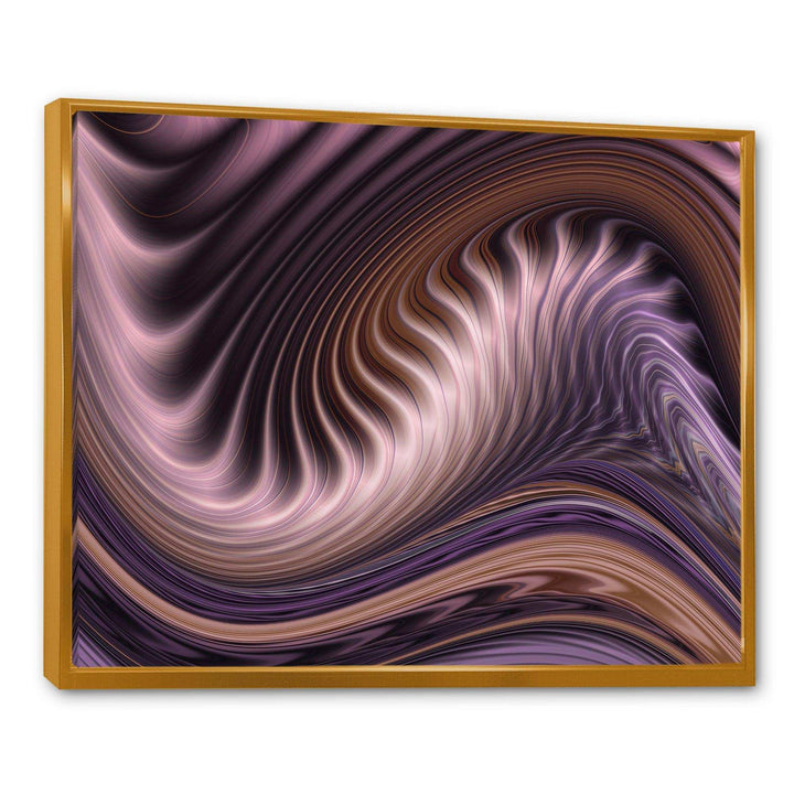 Purple Waves Fractal Wall Art - Modern Bedroom Wall Art