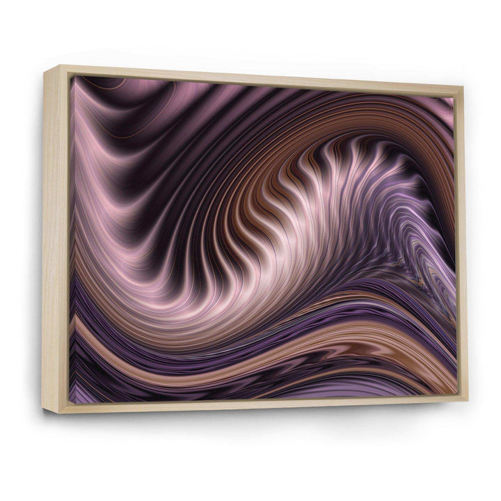 Purple Waves Fractal Wall Art - Modern Bedroom Wall Art
