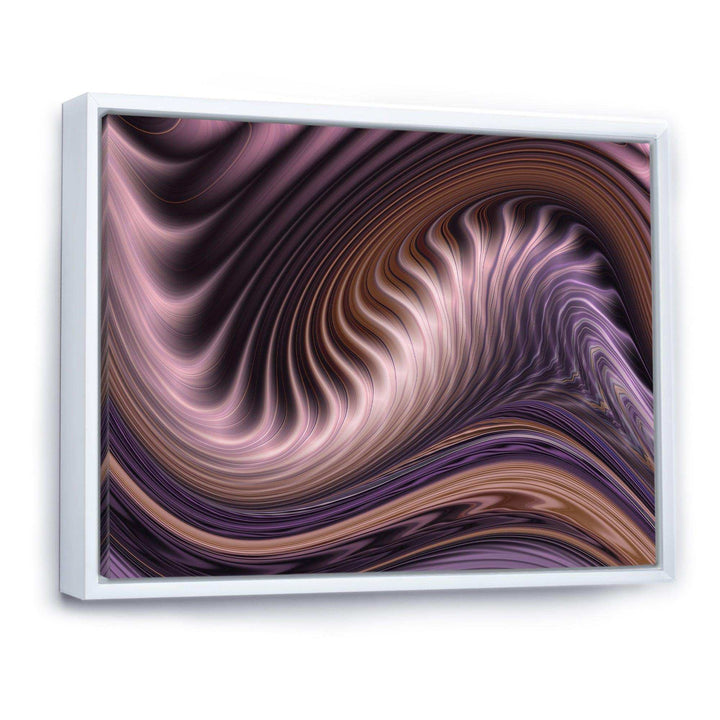 Purple Waves Fractal Wall Art - Modern Bedroom Wall Art