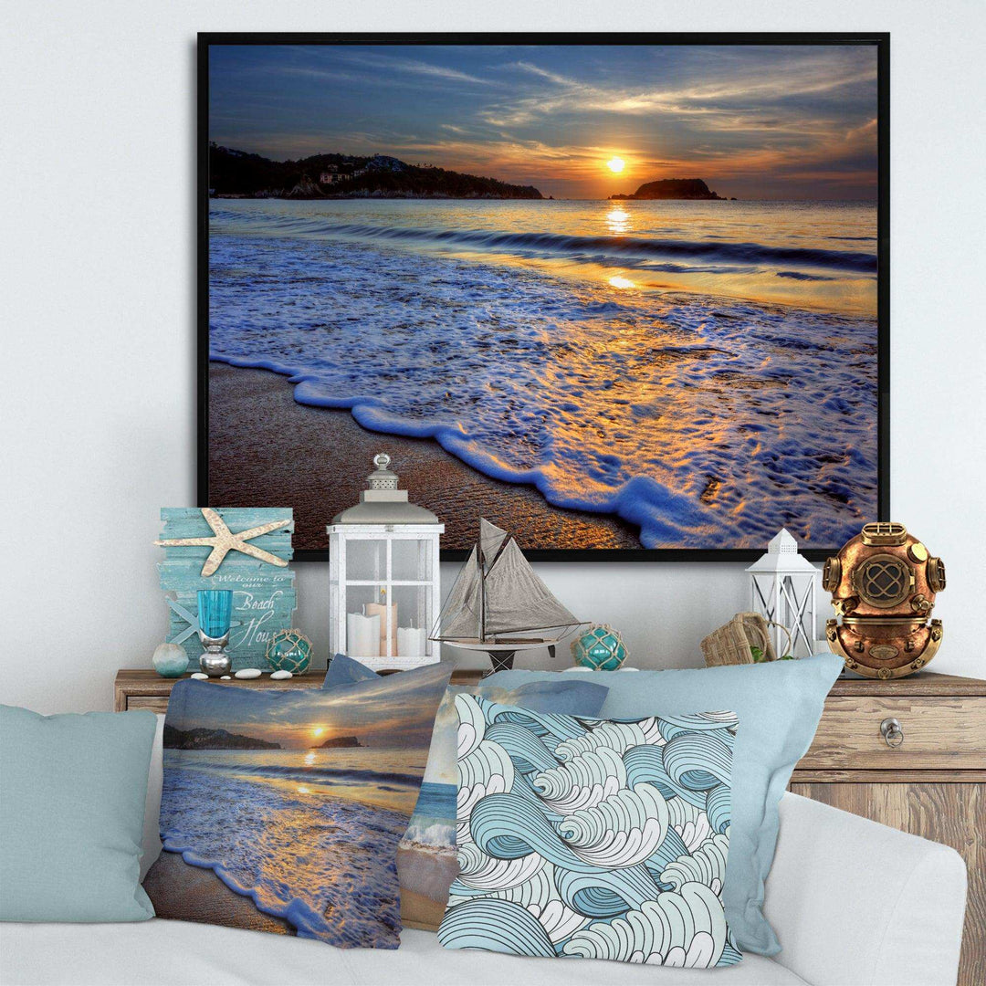 Calm Seashore with Blue Waves