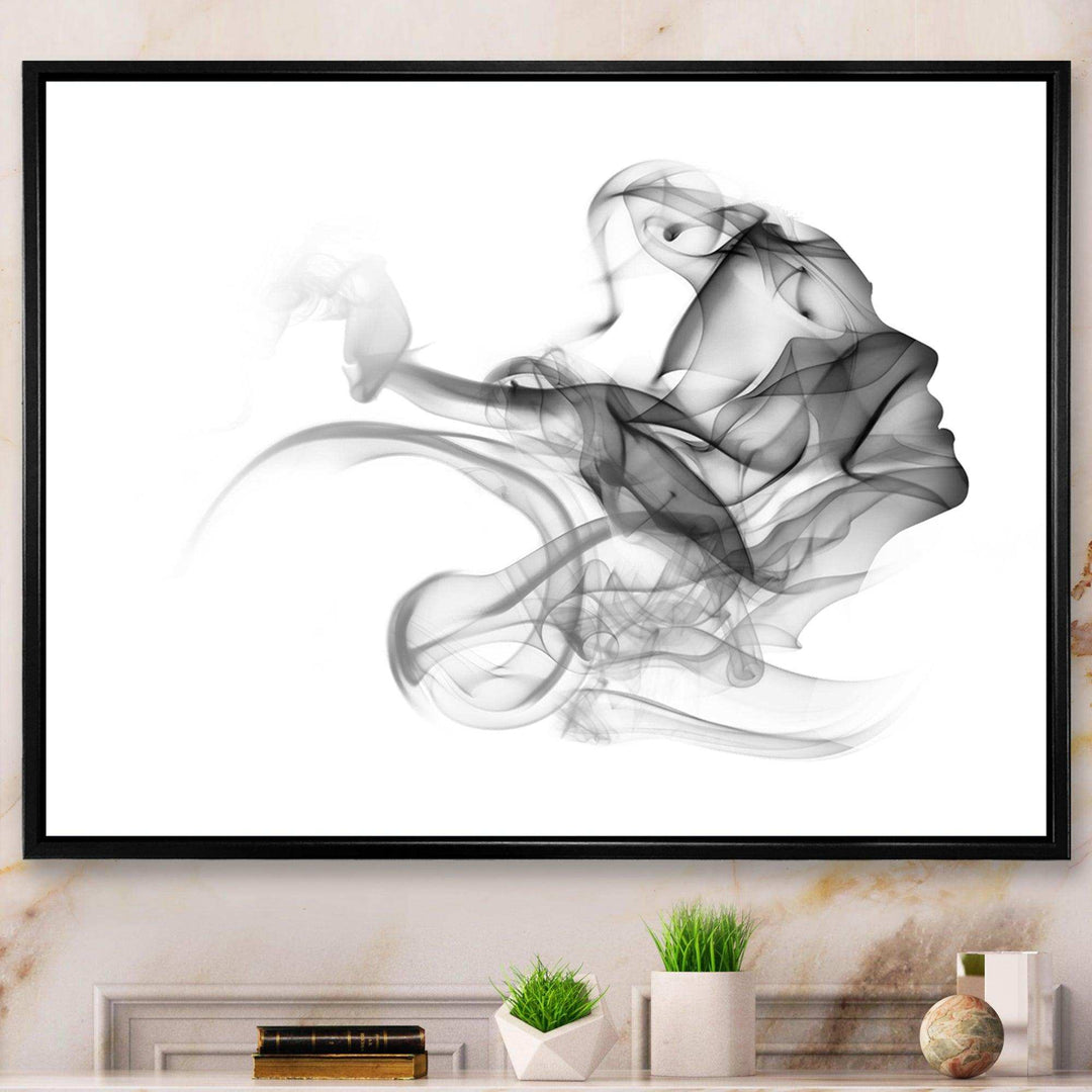 Woman and Smoke Double Exposure - Fashion Bedroom Wall Art