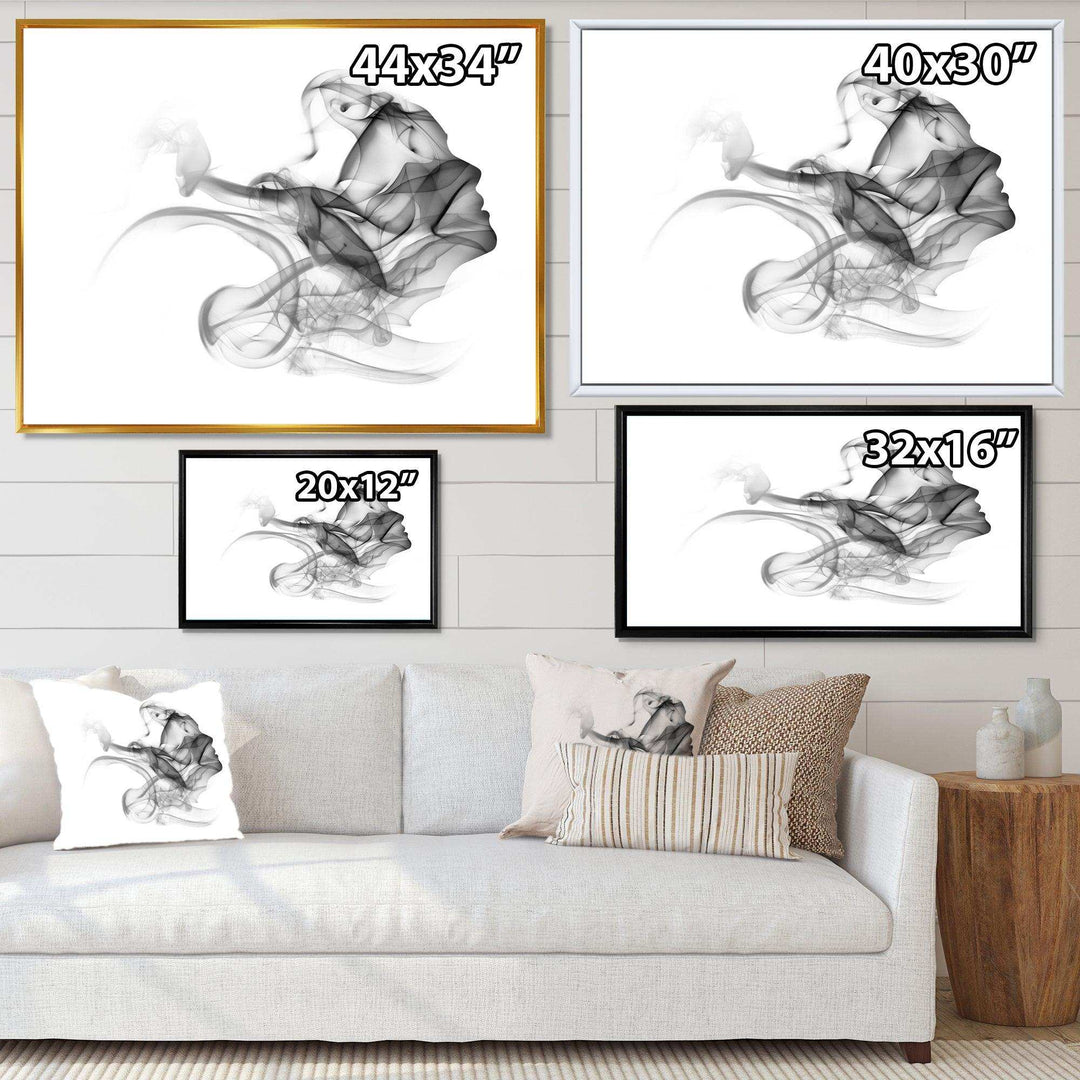 Woman and Smoke Double Exposure - Fashion Bedroom Wall Art