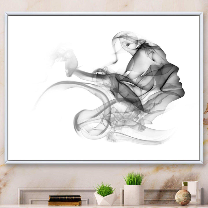 Woman and Smoke Double Exposure - Fashion Bedroom Wall Art