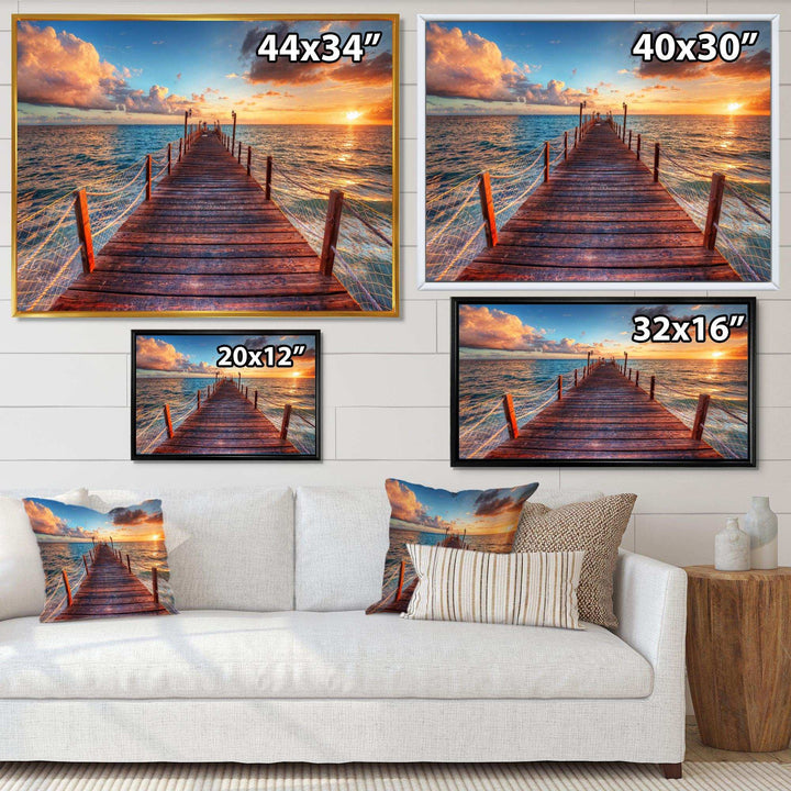 Sunset over Wooden Sea Pier