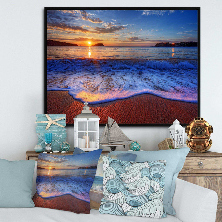 Blue Waves on Sandy Beach