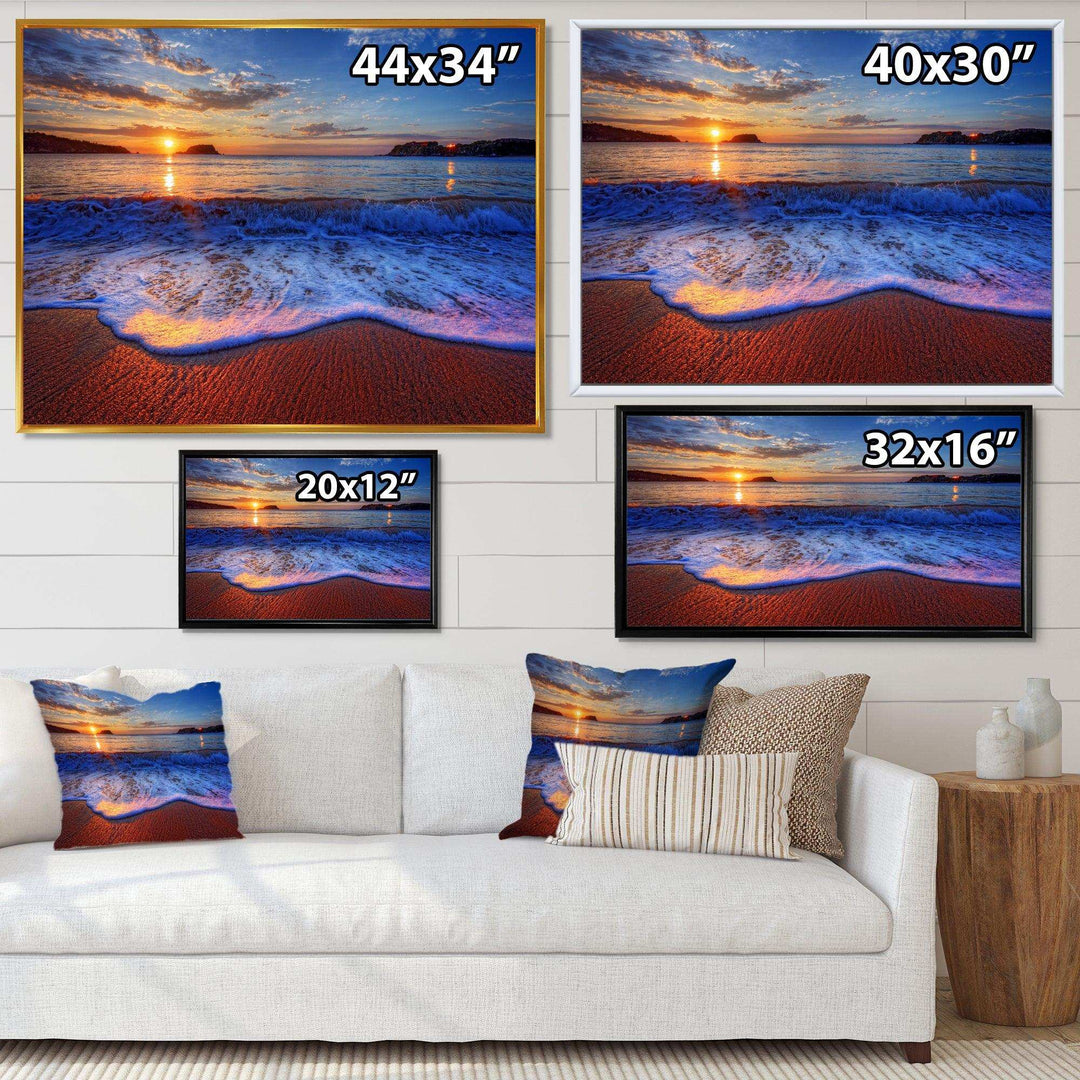 Blue Waves on Sandy Beach