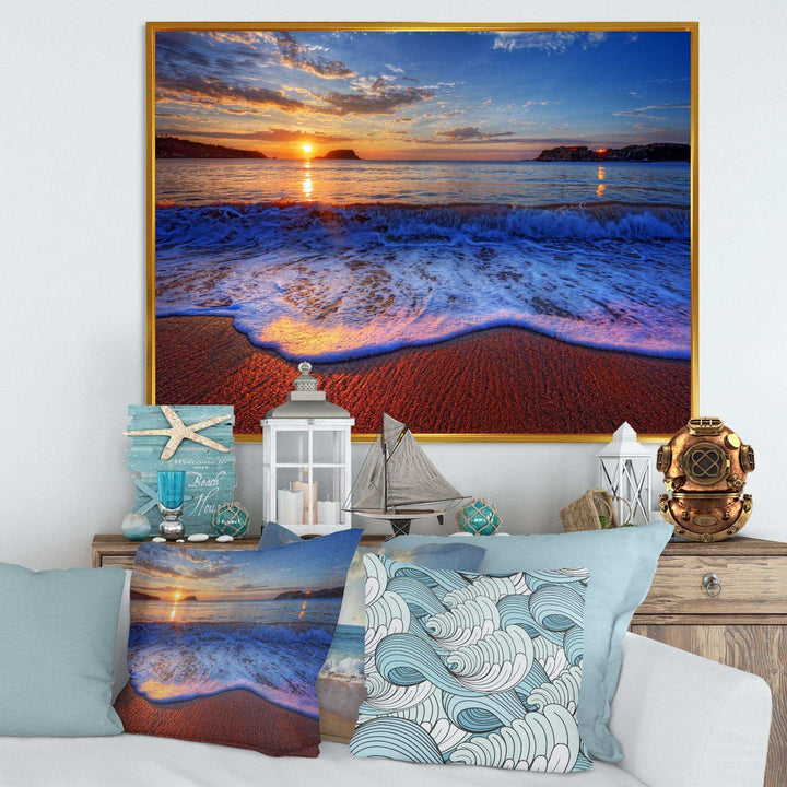 Blue Waves on Sandy Beach