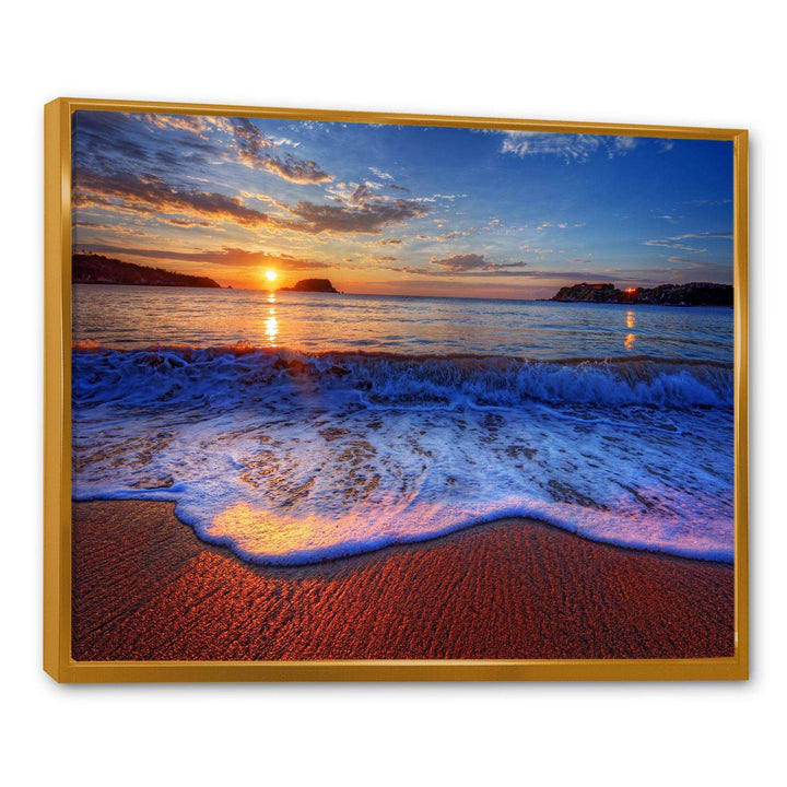 Blue Waves on Sandy Beach