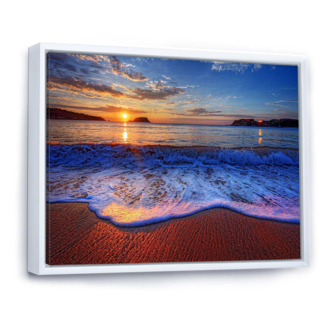 Blue Waves on Sandy Beach