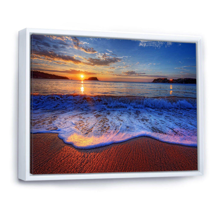 Blue Waves on Sandy Beach