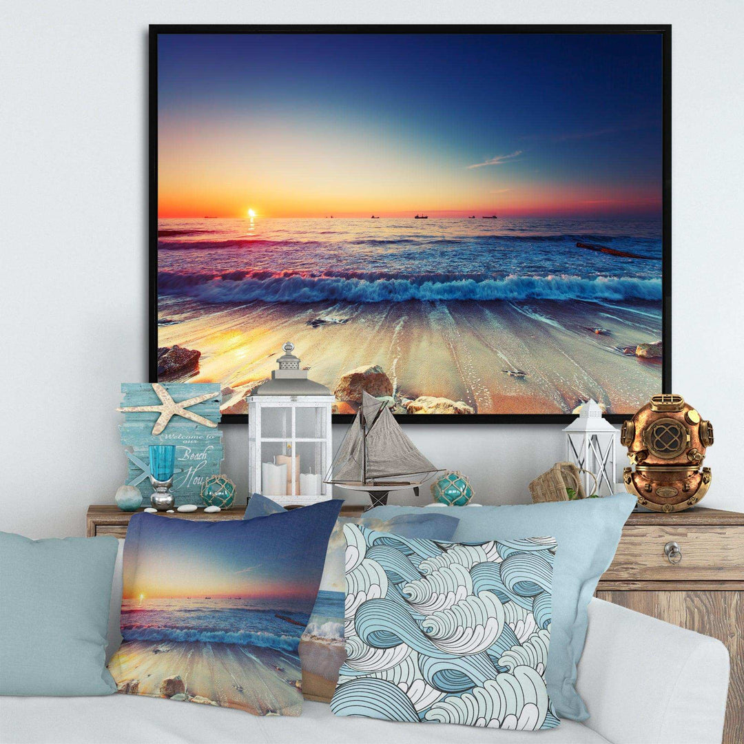 Beautiful Sunrise over Blue Sea