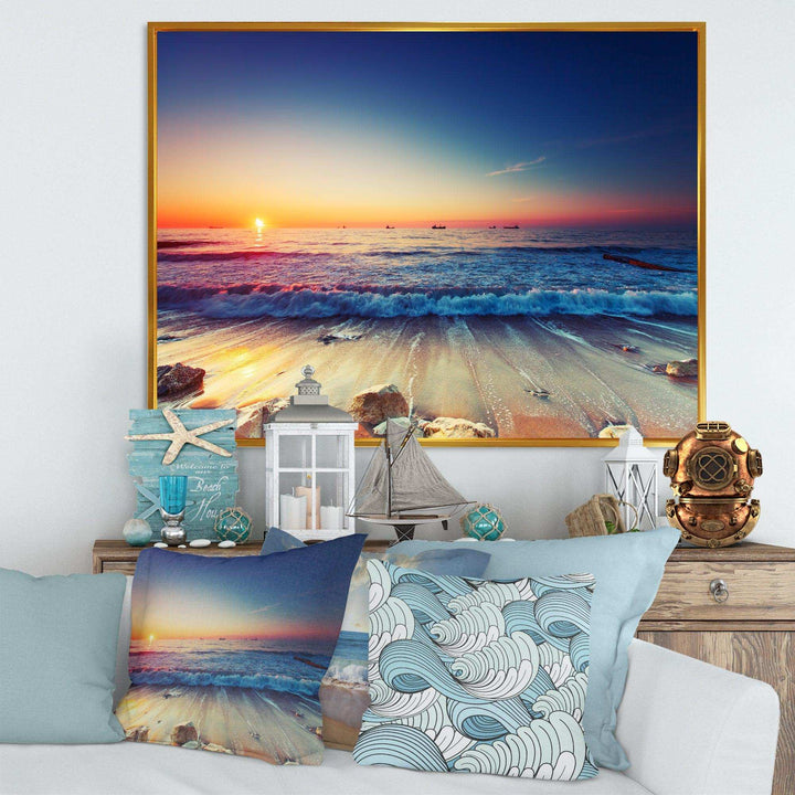 Beautiful Sunrise over Blue Sea