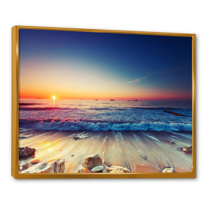 Beautiful Sunrise over Blue Sea