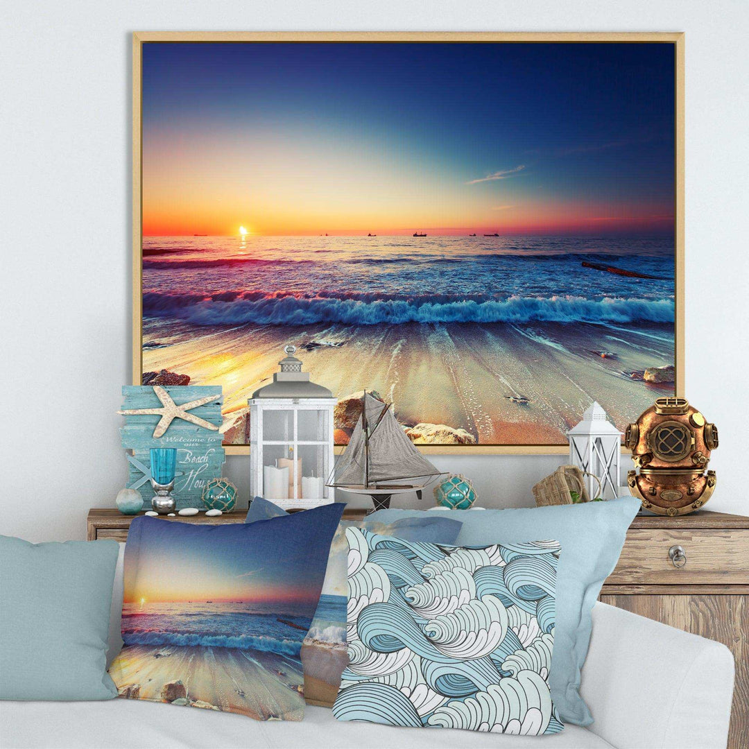 Beautiful Sunrise over Blue Sea