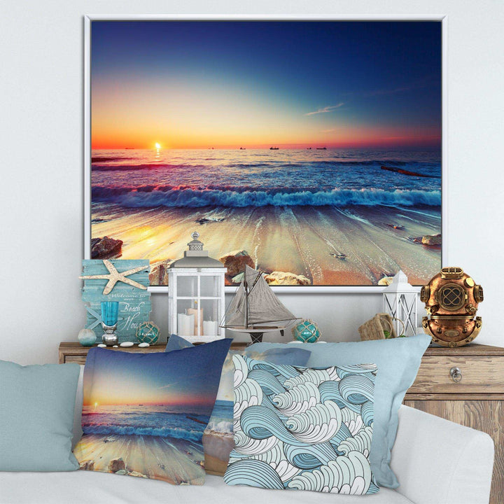 Beautiful Sunrise over Blue Sea