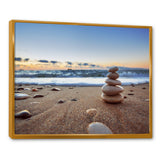 Stones Balance on Sandy Beach