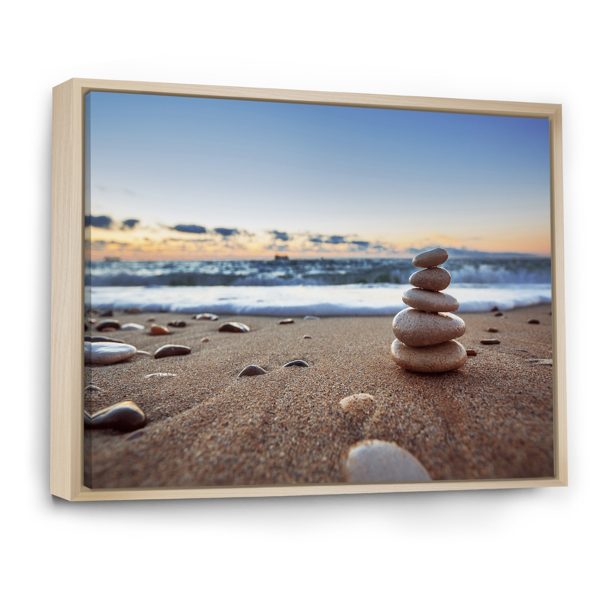 Stones Balance on Sandy Beach