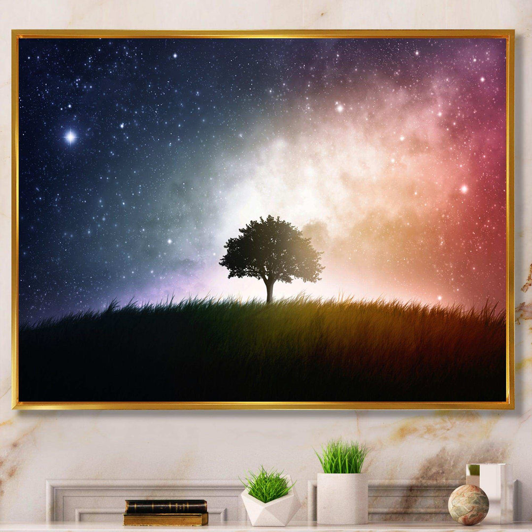 Single Tree Space Background