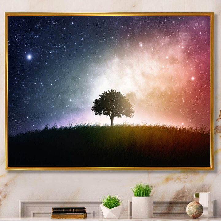 Single Tree Space Background