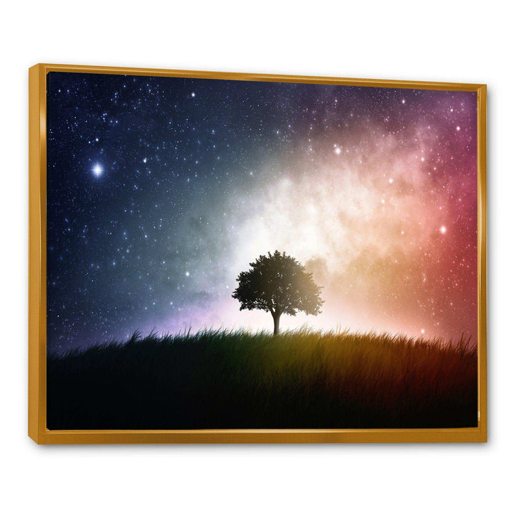 Single Tree Space Background