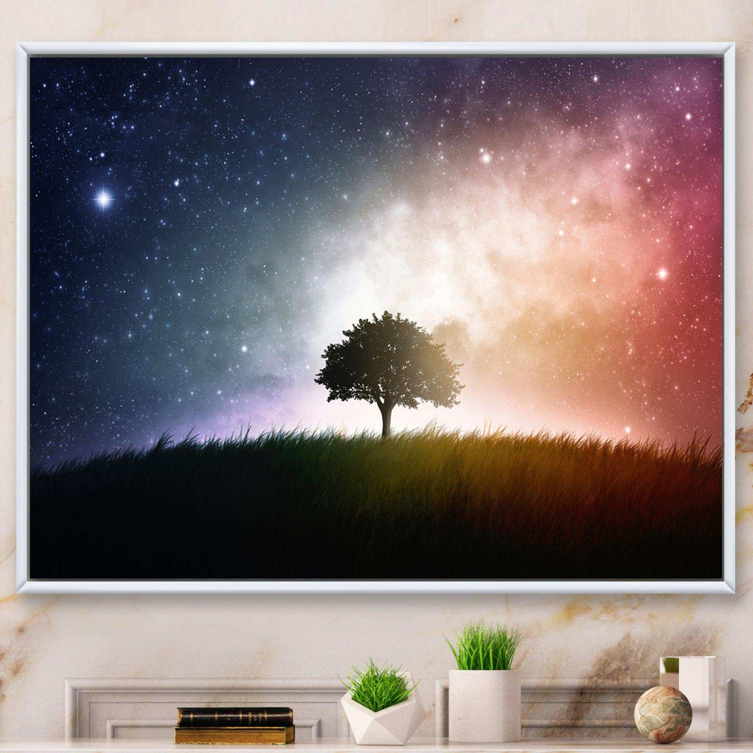 Single Tree Space Background