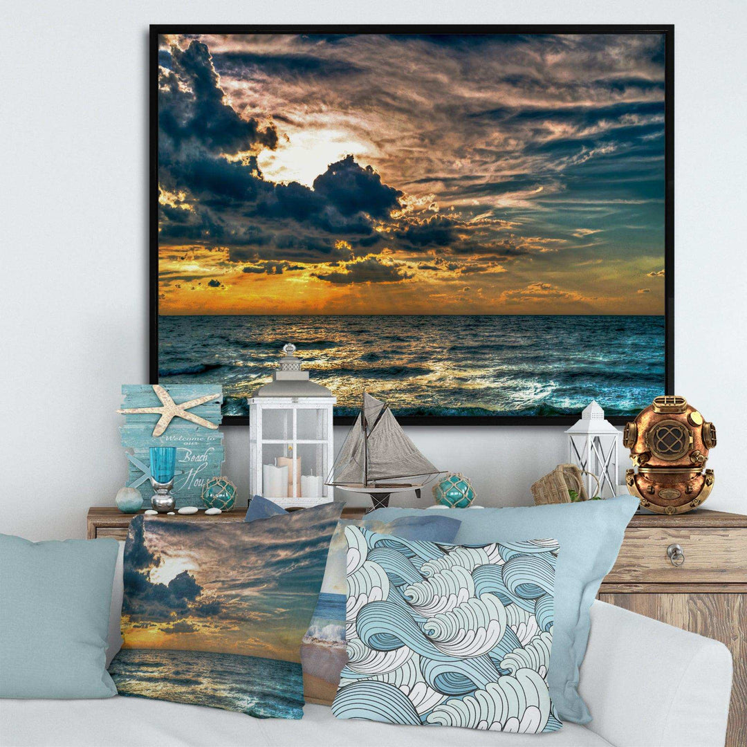 Sun Break over Blue Ocean