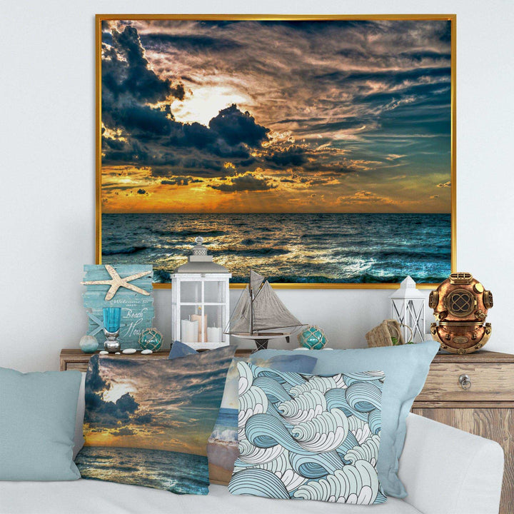 Sun Break over Blue Ocean