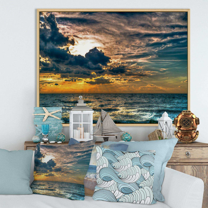 Sun Break over Blue Ocean