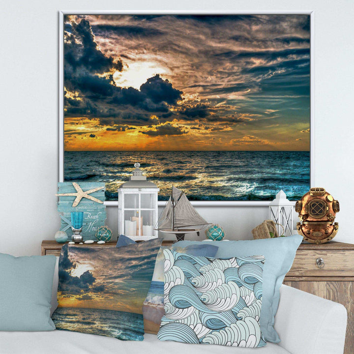 Sun Break over Blue Ocean