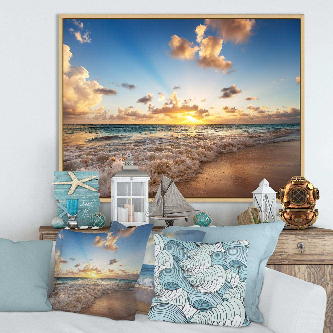 Sunrise on Beach of Caribbean Sea