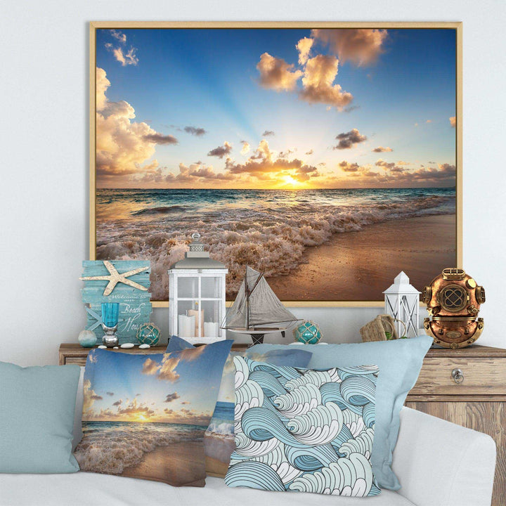 Sunrise on Beach of Caribbean Sea