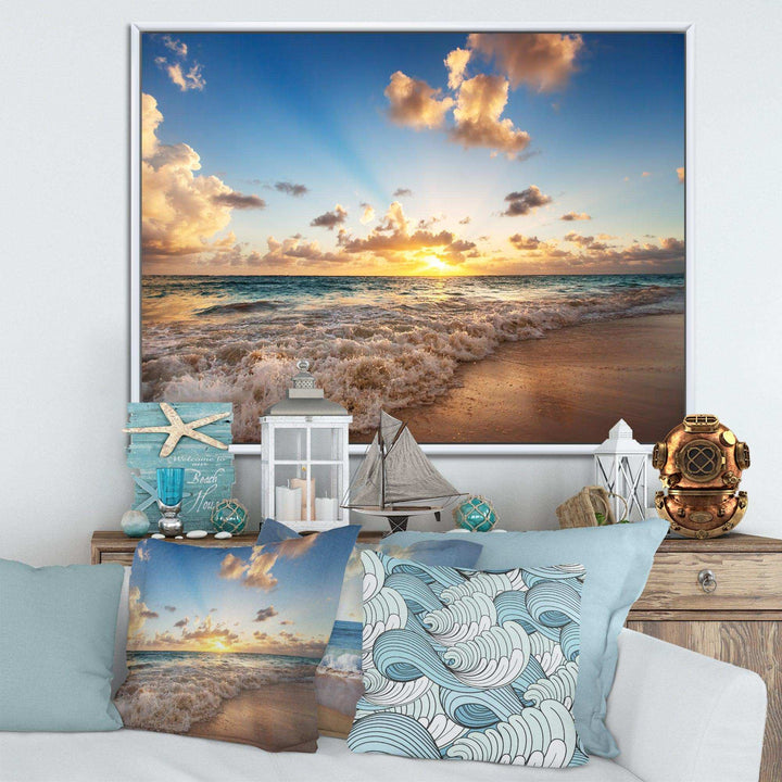 Sunrise on Beach of Caribbean Sea