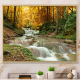 Forest Waterfall with Yellow Trees